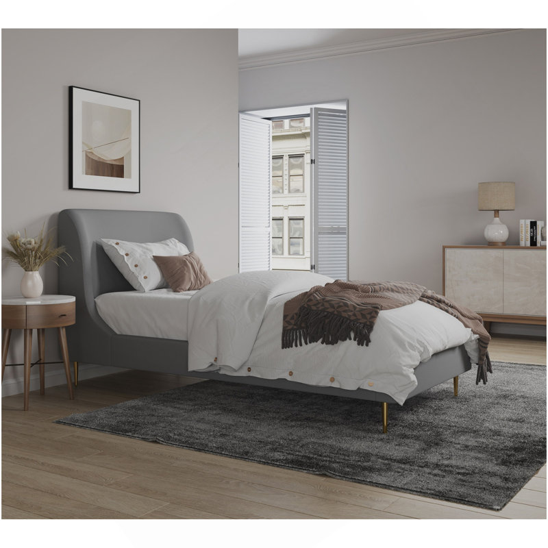 Lit simple en velours Heather