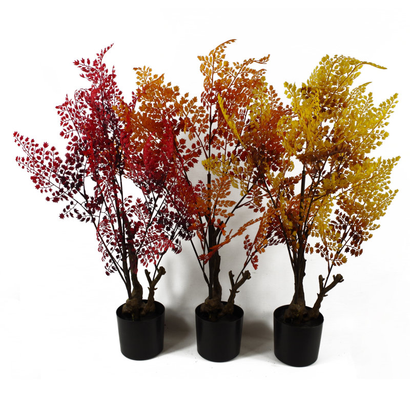 70cm Faux Foliage Plant in Pot, Red