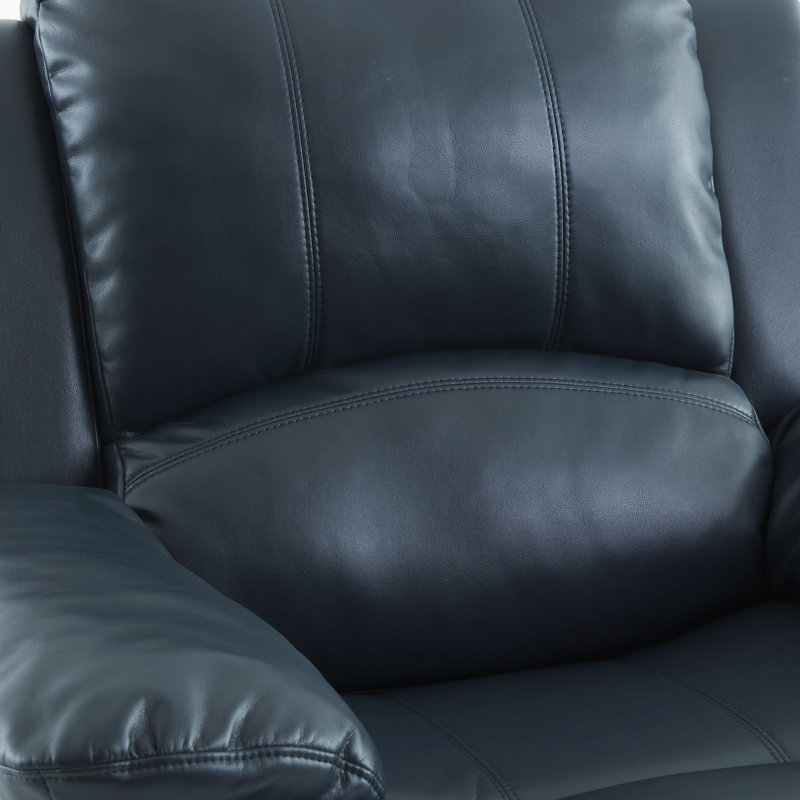 Kahler 37.75" Wide Faux Leather Manual Glider Recliner, Saddle Brown Faux Leather