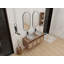 Meuble-lavabo 48 po avec 2 lavabos en céramique et support de rangement, 4 portes à fermeture douce, montage flottant, contreplaqué