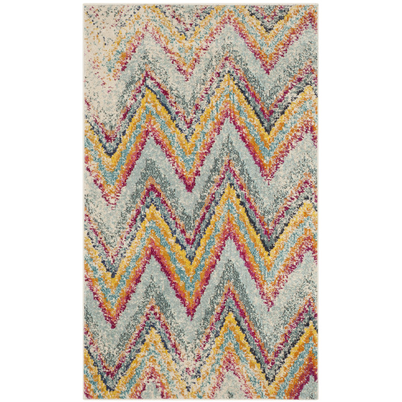 Avah Chevron Hand Woven Area Rug, Rectangle 91 x 152 cm