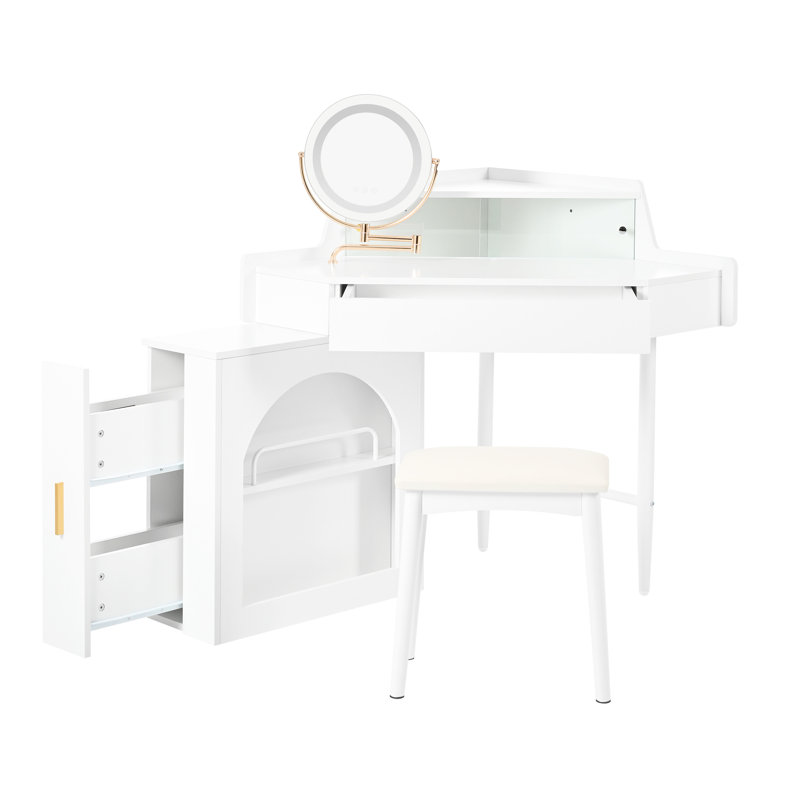 Meuble-lavabo de coin avec miroir et lumières DEL