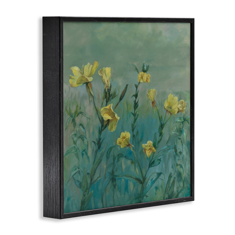 Art de giclée encadrée Buttercup Flower Field par Graham Reynolds, H 12 po x l 12 po, Giclée encadrée noir minuit