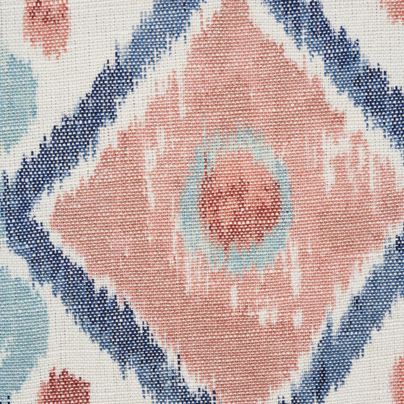 Elizia Ikat Fabric, Rose/Indigo