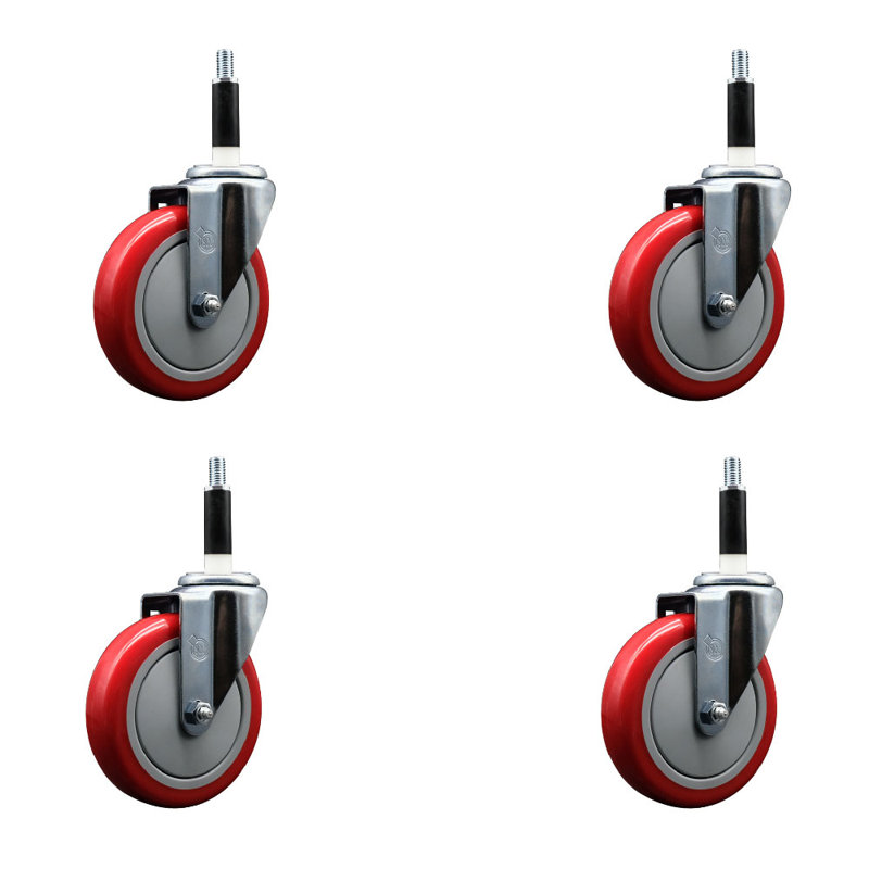 Ensemble de roulettes extensibles 7/8 pouces Poly Wheel, Rouge