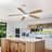 Indoor Modern 52 Inch Ceiling Fan 6 Speed Wind 5 Blades Remote Control Reversible DC Motor With Led Light-257652273-257652272