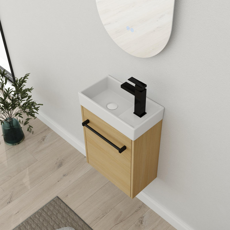 16" Single Bathroom Vanity With Ceramic Top