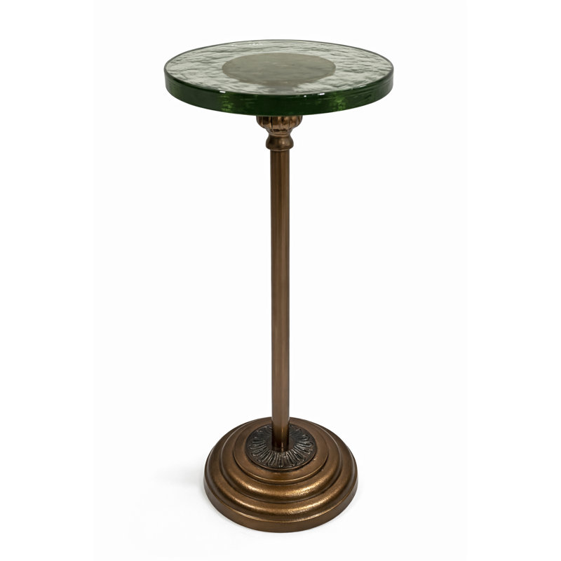 Casted Glass Top Drink Table