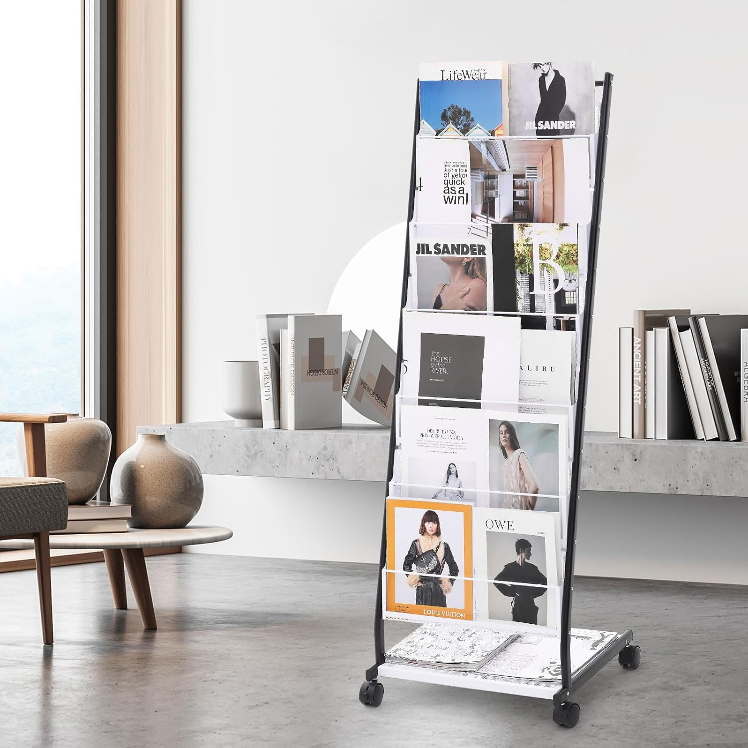 BONLOD Brochure Display Rack 6Tier Magazine Literature Display Stand
