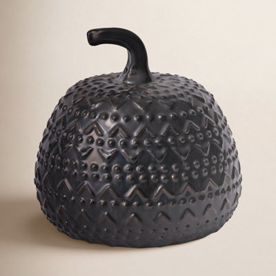 Eerie Ceramic Pumpkin Accent
