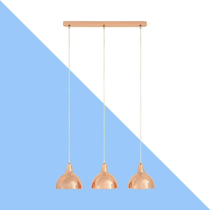 Caffrey 3 - Light Kitchen Island Pendant, Copper