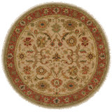Wool Oriental Area Rug in Beige/Red