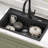 KRAUS 31 inch L Dual Mount Single Bowl Granite Kitchen Sink w/ Topmount and Undermount Installation in Black Onyx