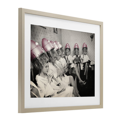 Séchoir à cheveux rétro rose, reproduction encadrée sous verre, design par Sophie 6