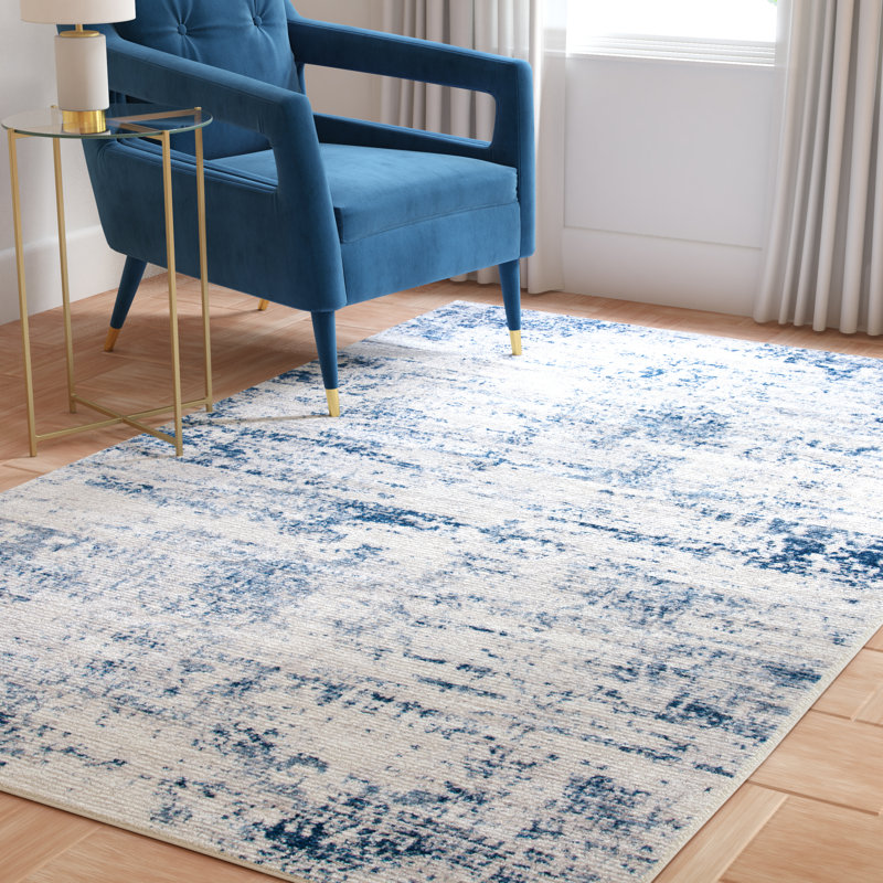 Tapis abstrait Grandview 700 Performance, Navy/Ivory, Rectangle 6 pi x 9 pi
