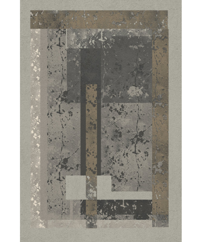 Urban Industrial Geometry by Josie George — Abstract Wall Art, 32 × 48, Framed Canvas, Gold