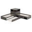 Lit plateforme simple en L avec armoires de rangement, bureau, lit gigogne et lumière DEL-1053269608