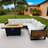 Denver 5-Piece Black Aluminum Outdoor Patio Fire Pit Deep Sectional Seating Set with Cushions-1377333335