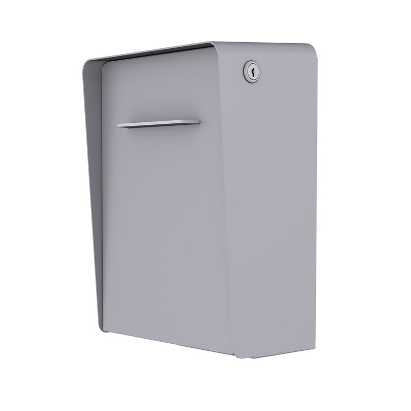 Modern Locking Wall Mounted Mailbox, Silver