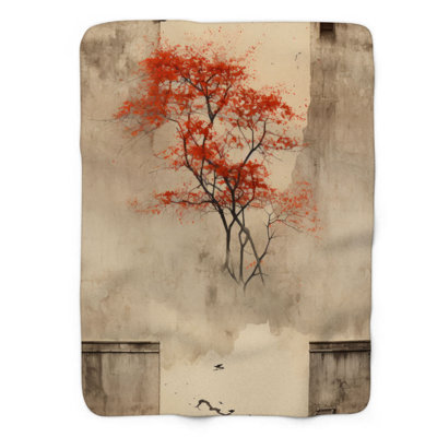 Vieux mur asiatique - couverture Sherpa de qualité supérieure 1 pièce