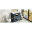 Meuble-lavabo 30 po avec lavabo en céramique - bleu, armoire en bois massif 5 tiroirs 30 po-1197703954
