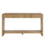 Console moderne à 3 tiroirs avec lattes verticales, conception à bord arrondi, parfaite pour le vestibule, le couloir ou derrière le canapé-942367760