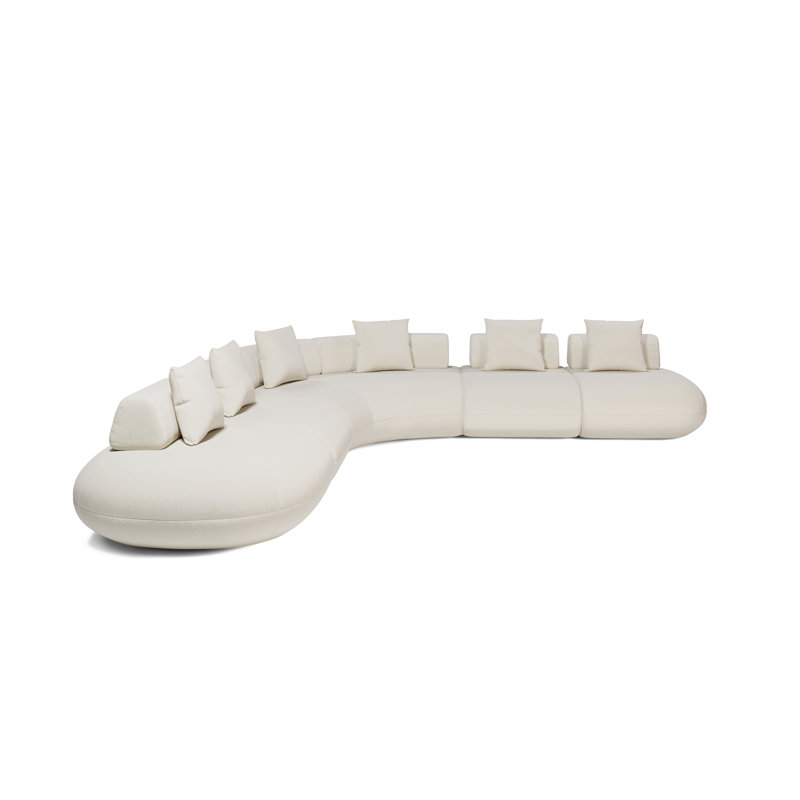 Canapé modulaire Dannita Bouclet Vainilla, H 29 po x l 175 po x P 154 po