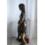 Sculpture fille et chien en bronze debout, enfant et animal de compagnie 23 po x 13 po x H 39 po