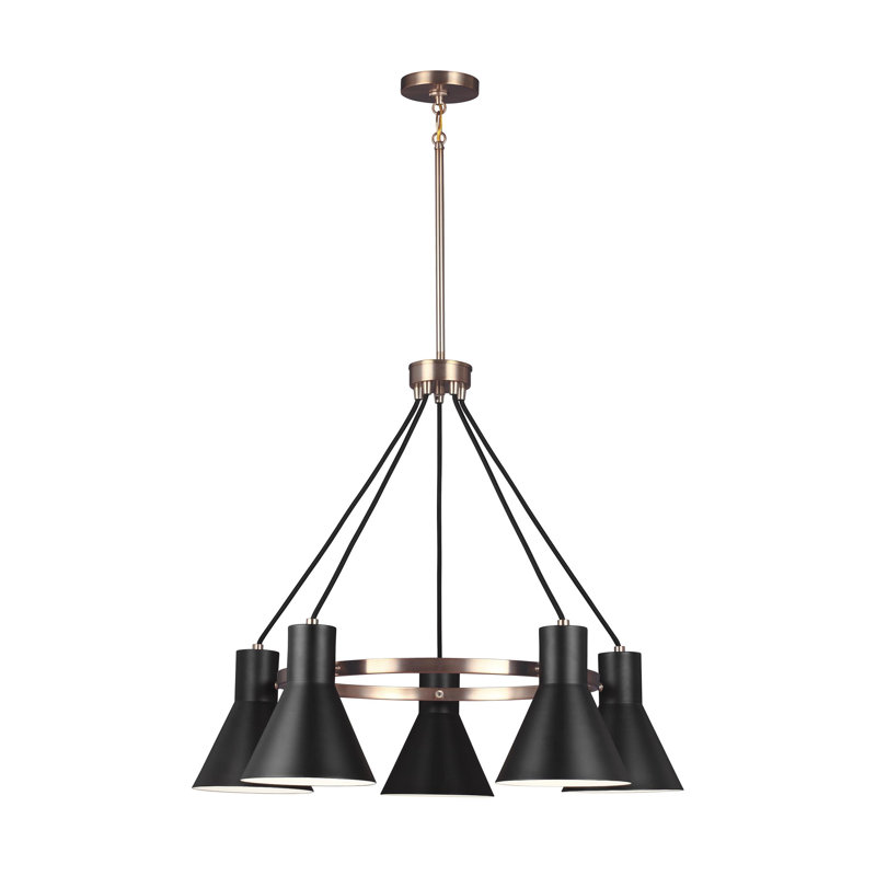 Byers 5-Light Chandelier, Bronze satiné, Non