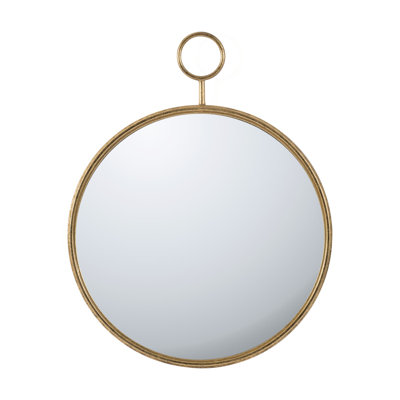 26" X 32" Circle Wall Mirror With Gold Metal Frame, Accent Mirror For Living Room, Entryway, Office