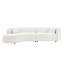 Ensemble de 2 pièces de canapé de salon de luxe de style moderne recouvert de tissu courbé avec méridienne, canapé modulaire faisant face à la gauche