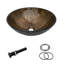 16.7" Circular Glass Bathroom Sink Vessel Sink with Pop-Up Drain