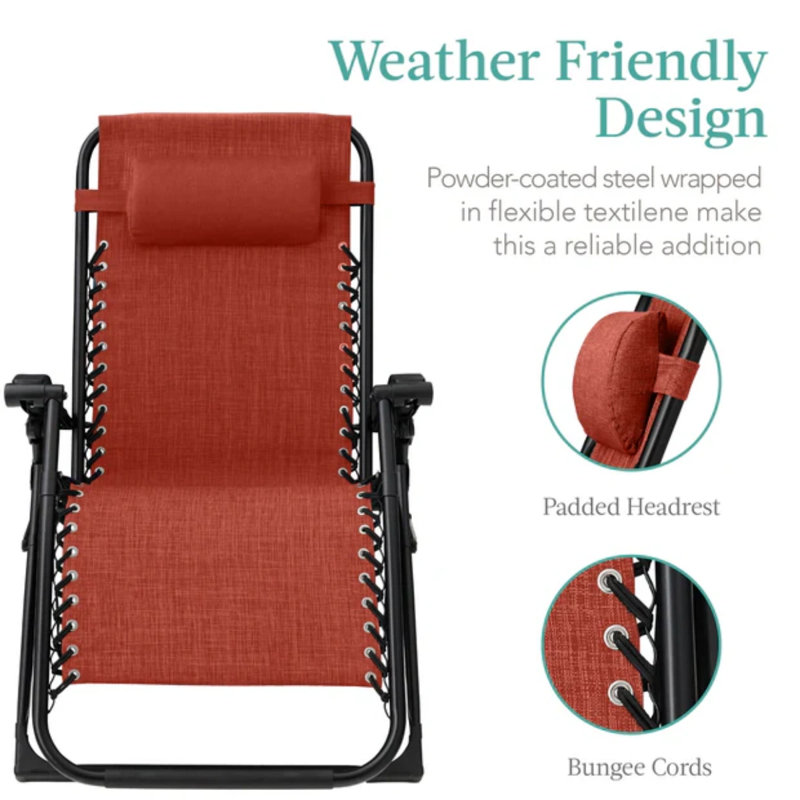 Oversized Zero Gravity Chair, Burnt Orange
