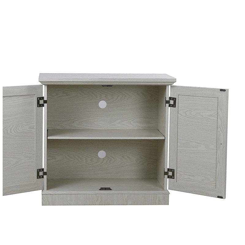 Storage Cabinet With Mirrored Doorsand Adjustable Shelf, White