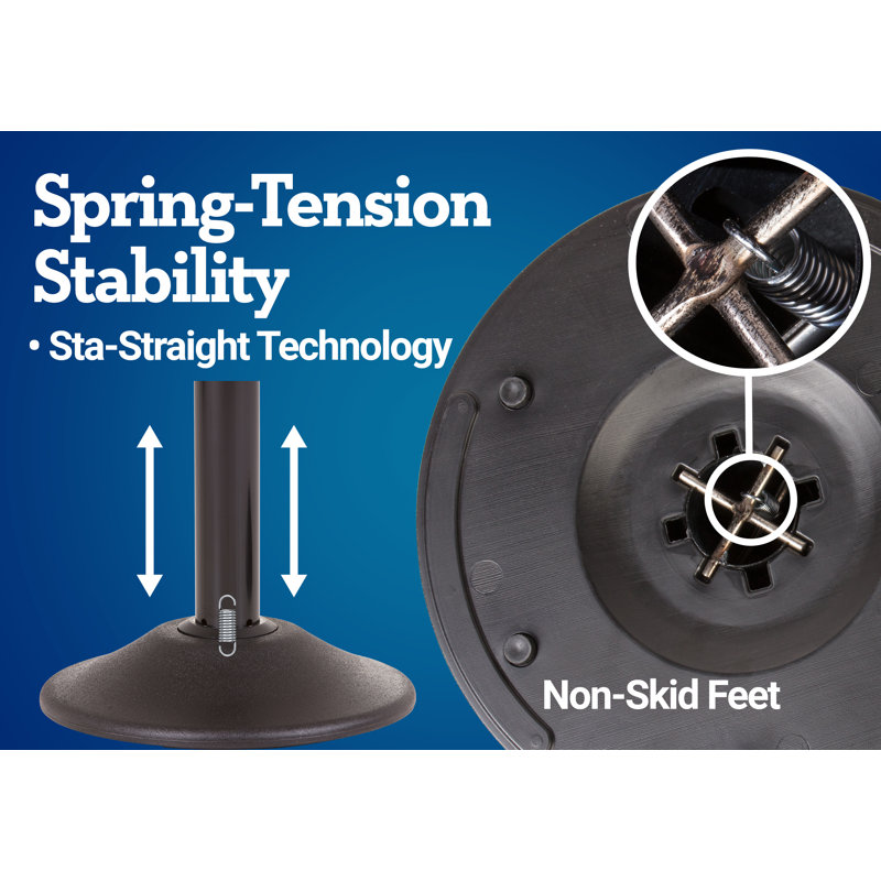 Heavy Duty Black Steel Stanchion with Red Retractable Belt