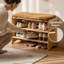Banc en bois massif jaune rembourré en velours côtelé Burlywood-1962479391