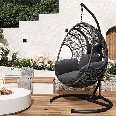 Handcrafted PE Wicker Swing Egg Chair