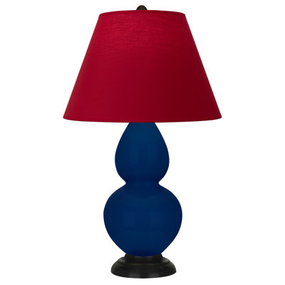 Small Double Gourd Accent Lamp - Sangria, Deep Patina Bronze - Lavender, Plum Shade