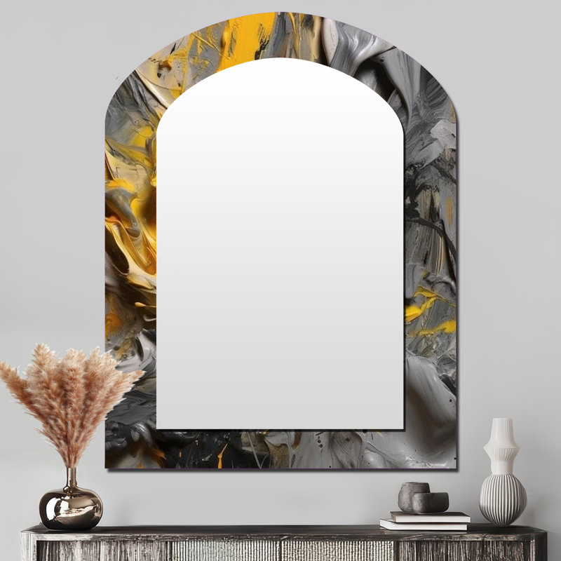 Bliss of Happiness en gris et jaune, 43 po x 33 po