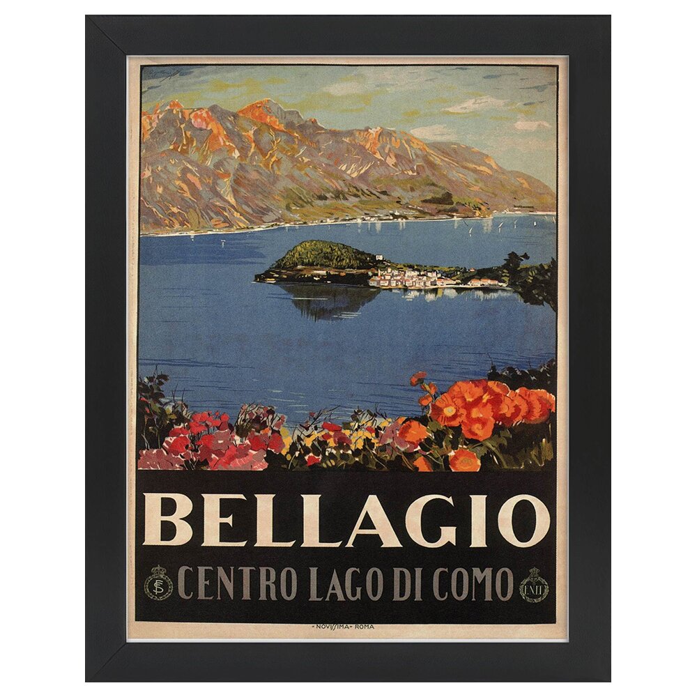 Leinwandbild Vintage Tourist Poster Bellagio