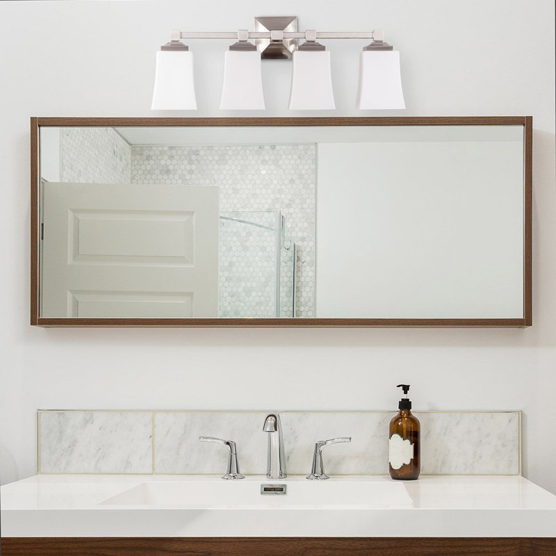 Éclairage pour meuble-lavabo 4 lumières Bembery, Nickel brossé