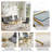 5-Piece Modern Dining Set – Rectangular Glass Table With Mirrored Metal Base & 4 Velvet Upholstered Chairs-114850856-114850859