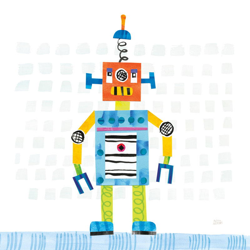 Robot Party II On Squares by Melissa Averinos - Wrapped Canvas Art Prints, 122cm H x 122cm W x 3.8cm D