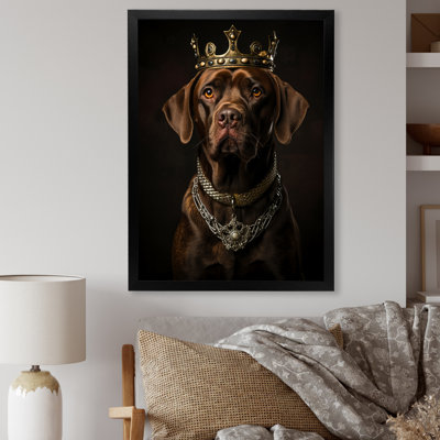 Crowned Royal Bloodhound Dog II - Dog Wall Art