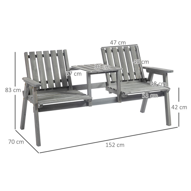 Ganzi Solid Wood Outdoor Bench
