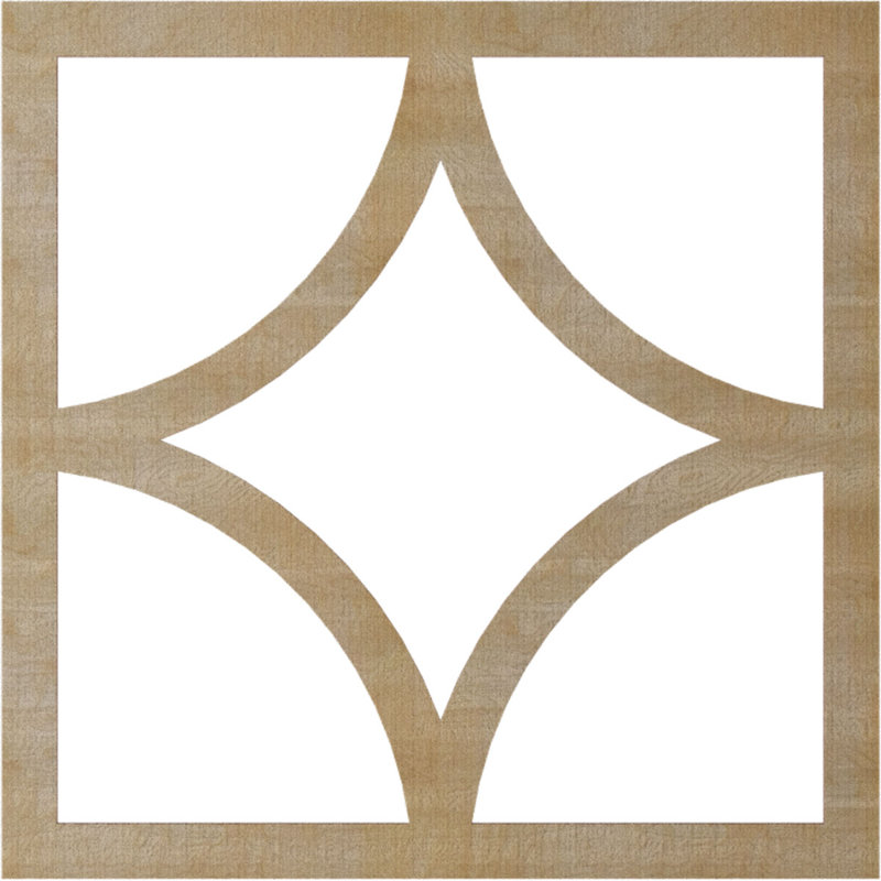 Médaillon de plafond ajouré en bois Statesman, Bouleau, H 36 po x l 36 po x P 0,25 po