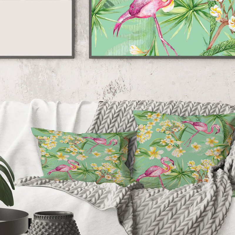 Housse de coussin rectangulaire et insert Tropical V
