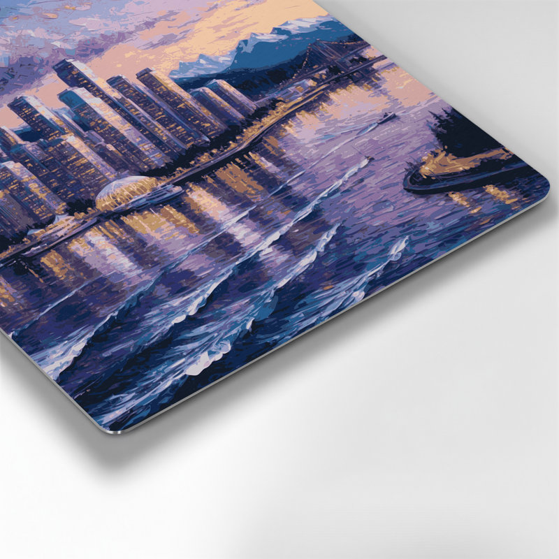 Art mural gris en villes, Vancouver, Colombie-Britannique, H 96 po x l 96 po x P 0,05 po