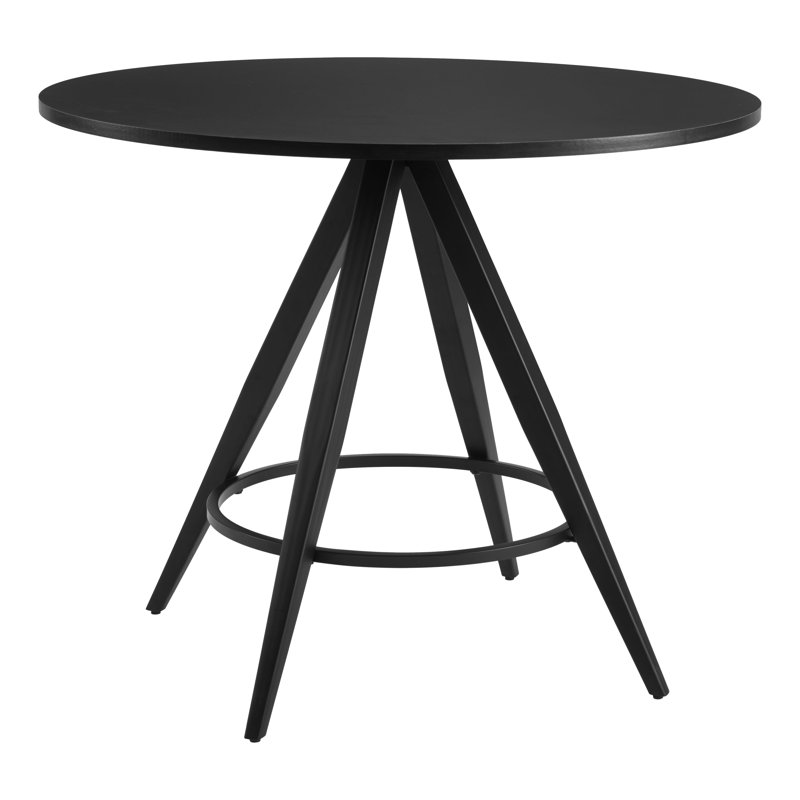 Kosumo Black Round MDF and Steel Dining Table