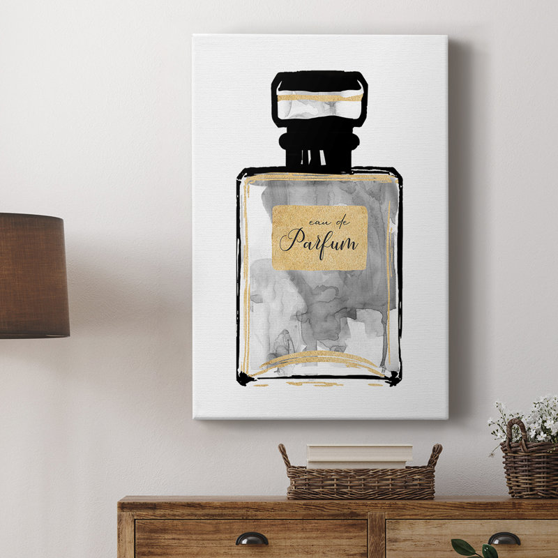 Parfum noir et or II - galerie Cavas sur mesure, H 27 po x l 18 po